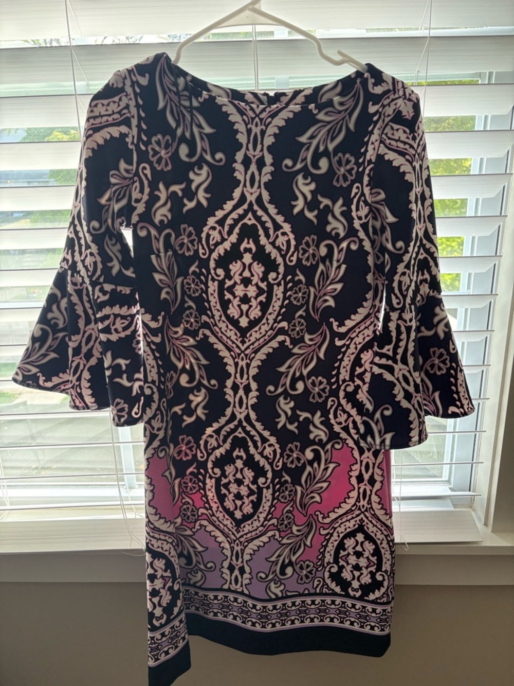 Taylor Women’s Black and Pink Patterned Dress